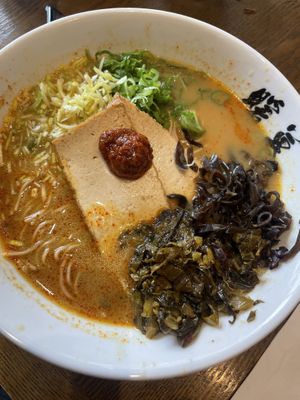  Curry Rekka Ramen with pickled veg and mushrooms  at Ramen Danbo in Seattle