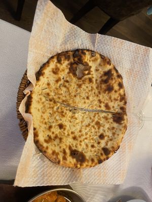 Garlic naan- amazing!!  at Shahi in Valencia