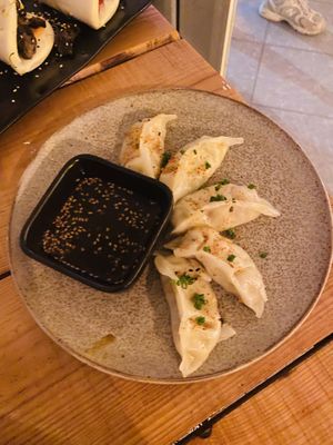 Veggie (vegan) gyozas  at Laundry Lounge in Sagres