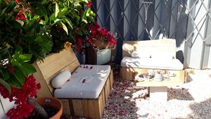 lovely backyard terrace at Laundry Lounge in Sagres