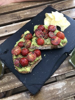 Avocado-tomatoes Toast:P at Laundry Lounge in Sagres