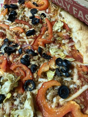 Vegan sausage crumble at Rapid Fired Pizza in Troy