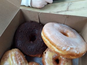 the chocolate dirt & vanilla sourdough at SuzyQ Doughnuts - Hintonburg in Ottawa