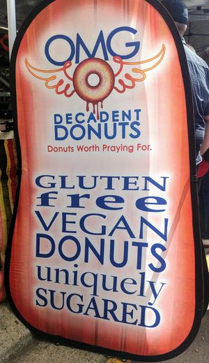 Market sign at OMG Decadent Donuts in Brisbane