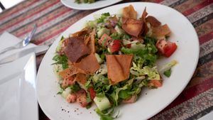 Fattoush salad at Abou Tayssir in Tangier