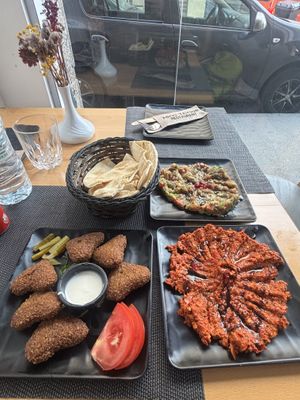 Fafafel, Muhammara, BabaGhanoush  at Abou Tayssir in Tangier