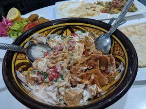 Unsure of the name of the dish - but it was vegan and creamy and amazing with crunchy bits of fried bread at Abou Tayssir in Tangier