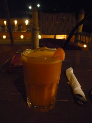 Carrot juice with ginger at Dar Cherifa in Marrakech