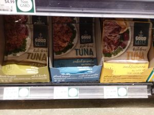 Fish-free tuna by Good Catch. Best when used in a recipe. at Whole Foods Market in Naples