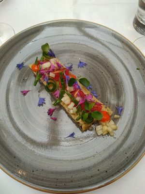 Olive bread and fresh vegetables at De Sonne in Temse