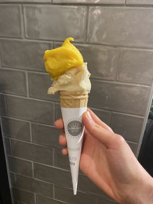 Banana & Mango  at Gelateria La Romana in Rome