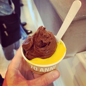Chocolate and mango at Gelateria La Romana in Rome