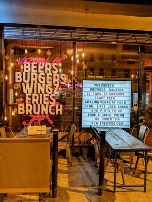 Outside of restaurant at Biff's x Brewdog - Dalston in North London