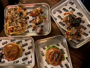 Burgers, wings, loaded fries at Biff's x Brewdog - Dalston in North London
