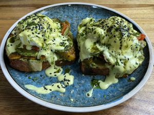 Vegetarian Eggs Benedict at Gypsea in Puerto Viejo De Talamanca