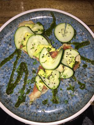 Avocado Bread with Tomato at Gypsea in Puerto Viejo De Talamanca