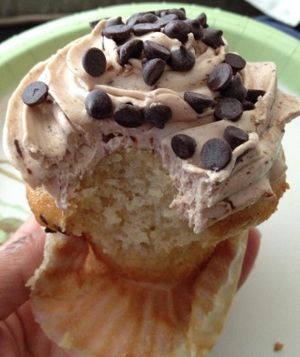 Vegan vanilla cupcake with a fudge icing at Whole Foods Market - Scottsdale Rd in Phoenix