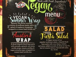 Side 2 of the menu at Bob's Burgers & Brew in Burlington