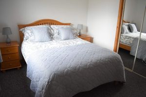 Double bedroom in apartment one at Kings Reach Self Catering in Lochgilphead