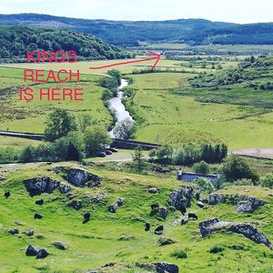 Aerial view from Dunadd Hill at Kings Reach Self Catering in Lochgilphead
