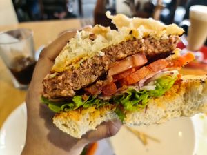 Vegan burger at Coolum Surf Club in Coolum Beach