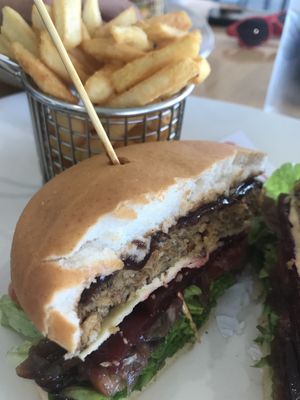 Had the the bob burger and made it vegan and gf  at Coolum Surf Club in Coolum Beach