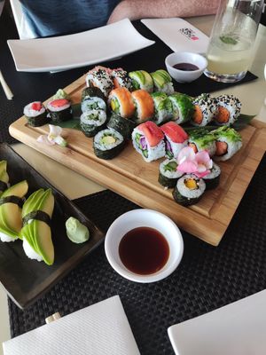 Vegan platter 22pc plus vegan nagiri at Sushimari in Funchal