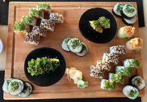 Vegan sushi at Sushimari in Funchal