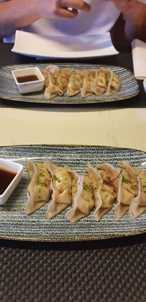 Vegetarian gyozas that are vegan at Sushimari in Funchal