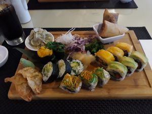 Vegan freestyle platter €17 at Sushimari in Funchal