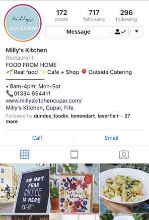 Our Instagram!  at Milly's Kitchen in Cupar
