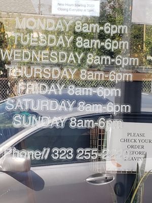 Hours at Amara Kitchen in Los Angeles