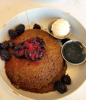 Vegan gluten free pancakes at Amara Kitchen in Los Angeles