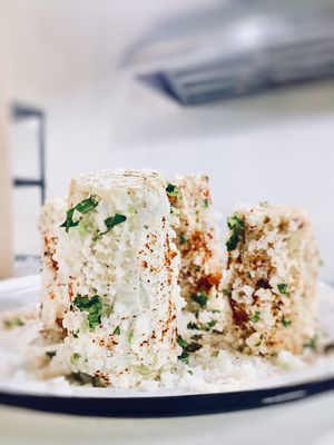 Street Elote at Once Once Cocina Compasion in Mazatlan