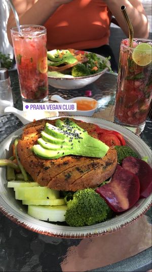 Poke bowl on lunch special, starter & main 15/12 soles   at Prana Vegan in Arequipa