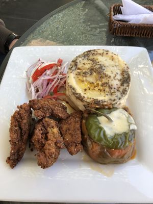 With vegan cheese  at Prana Vegan in Arequipa