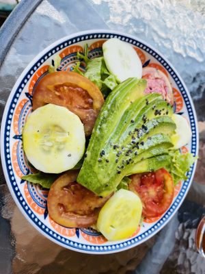 Raw avocado salad  at Prana Vegan in Arequipa
