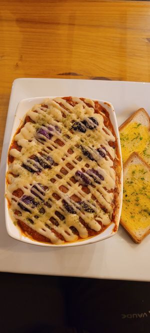 Vegan lasagna at Prana Vegan in Arequipa