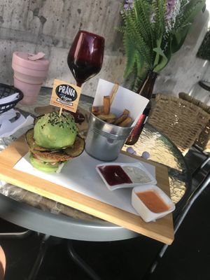 Avocado Burger with Garbanzo    at Prana Vegan in Arequipa