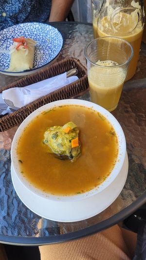 Menu del Dia, Soup and Tamales at Prana Vegan in Arequipa