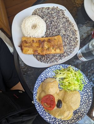 Quinoa, tofu & Potatos at Prana Vegan in Arequipa