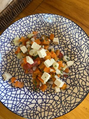 Vegan salad starter daily menu  at Prana Vegan in Arequipa