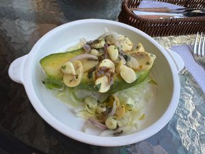 Stuffed avocado at Prana Vegan in Arequipa