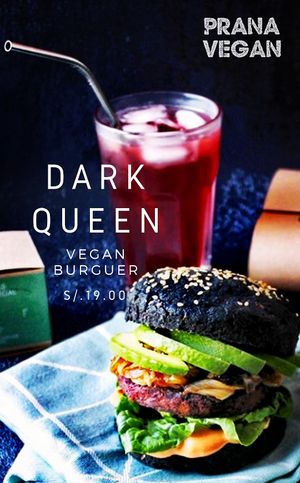Dark Queen Burguer at Prana Vegan in Arequipa
