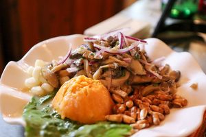 vegan ceviche at Así Es Mi Peru in Oranjestad