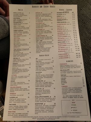 menu at Bash in Ottawa