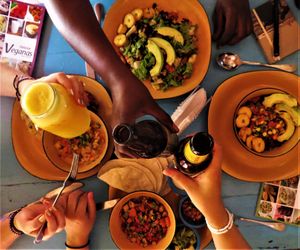 Dinner with friends  at Casa del Ritmo in Santa Marta