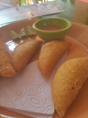 empanadas colombianas at Casa del Ritmo in Santa Marta