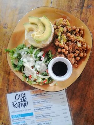 Menú del día vegano.  at Casa del Ritmo in Santa Marta