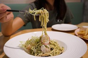 Soya Pesto Spaghetti with Pine nut at Vega Vega - Cinco de Outubro in Macau